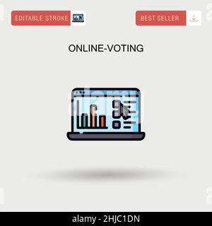 Semplice icona vettoriale per il voting online. Illustrazione Vettoriale