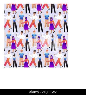 Gruppo gradiente di persone disegno vettoriale. Illustrazione Vettoriale