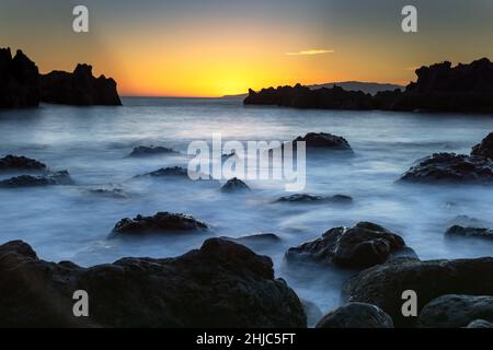 Tramonto sull'oceano di Tenerife Foto Stock