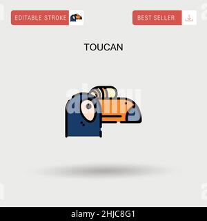 Icona Toucan Simple Vector. Illustrazione Vettoriale