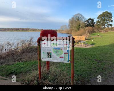 Cartello presso Sywell Country Park Northamptonshire UK Foto Stock