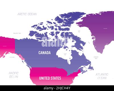 Canada Mappa politica dettagliata con le scuderie Illustrazione Vettoriale