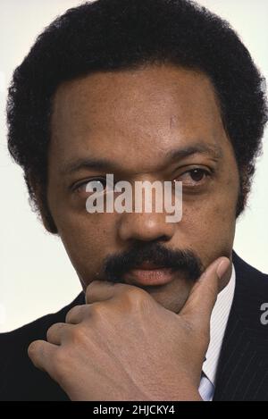 Jesse Jackson (nato il 8 ottobre 1941), un attivista per i diritti civili e ministro Battista americano. Fu nominato Presidente democratico nel 1984 e nel 1988. Fu senatore ombra per il Distretto di Columbia dal 1991 al 1997. Foto Stock