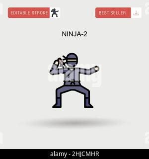 Ninja-2 semplice icona vettoriale. Illustrazione Vettoriale