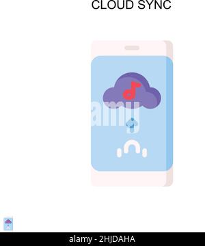 Icona vettore semplice di sincronizzazione cloud. Modello di disegno del simbolo di illustrazione per l'elemento dell'interfaccia utente mobile Web. Illustrazione Vettoriale