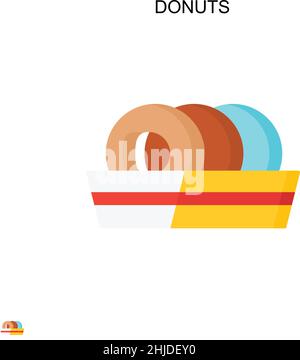 Icona di un semplice vettore di ciambelle. Modello di disegno del simbolo di illustrazione per l'elemento dell'interfaccia utente mobile Web. Illustrazione Vettoriale