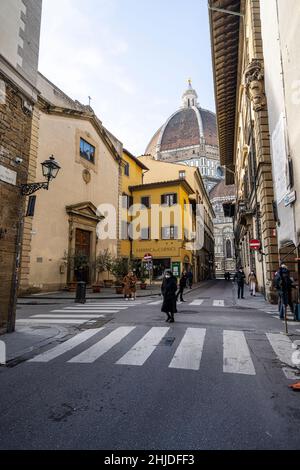 Firenze, Italia. Gennaio 2022. Vista esterna della chiesa di San Michele Arcangelo Visdomini nel centro storico Foto Stock