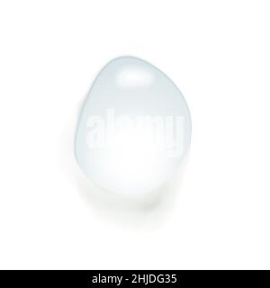 Gocce d'acqua blu realistiche e trasparenti isolate su sfondo bianco Illustrazione Vettoriale