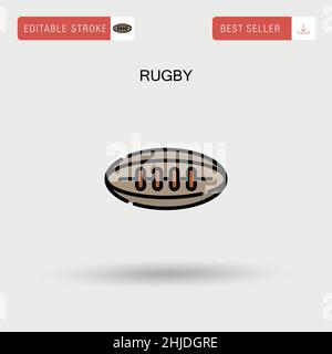 Rugby semplice icona vettoriale. Illustrazione Vettoriale