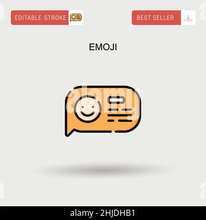 Icona vettore Emoji semplice. Illustrazione Vettoriale