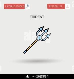 Icona del vettore semplice Trident. Illustrazione Vettoriale