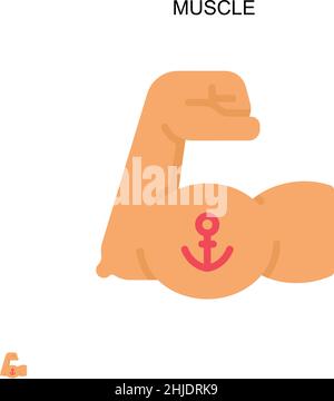 Icona del vettore muscolo semplice. Modello di disegno del simbolo di illustrazione per l'elemento dell'interfaccia utente mobile Web. Illustrazione Vettoriale