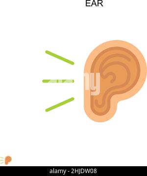 Icona del vettore EAR Simple. Modello di disegno del simbolo di illustrazione per l'elemento dell'interfaccia utente mobile Web. Illustrazione Vettoriale