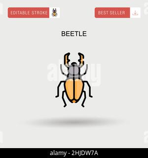 Icona vettore semplice Beetle. Illustrazione Vettoriale