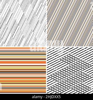 6 differenti pattern vettoriali nello stesso pacchetto (eps). Un modello è pagato e 5 sono liberi (linee di divisione bianche) Illustrazione Vettoriale
