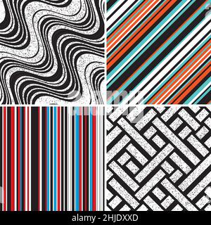 6 differenti pattern vettoriali nello stesso pacchetto (eps). Un modello è pagato e 5 sono liberi (linee di divisione bianche) Illustrazione Vettoriale