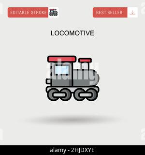 Icona vettore semplice locomotiva. Illustrazione Vettoriale