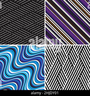 6 differenti pattern vettoriali nello stesso pacchetto (eps). Un modello è pagato e 5 sono liberi (linee di divisione bianche) Illustrazione Vettoriale