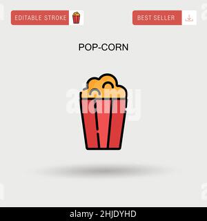 Pop-corn semplice icona vettoriale. Illustrazione Vettoriale