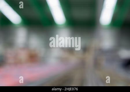 Gruppo Conveyor line TV. Immagine sfocata. Foto Stock