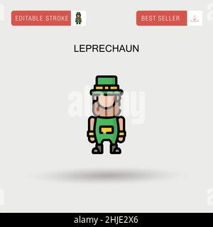 Icona vettore semplice Leprechaun. Illustrazione Vettoriale