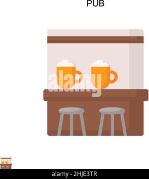 Icona del vettore semplice pub. Modello di disegno del simbolo di illustrazione per l'elemento dell'interfaccia utente mobile Web. Illustrazione Vettoriale