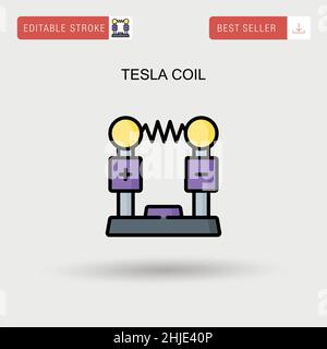 Icona vettore semplice bobina Tesla. Illustrazione Vettoriale