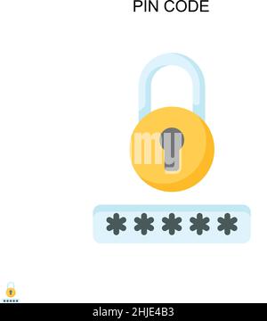 Codice PIN icona vettore semplice. Modello di disegno del simbolo di illustrazione per l'elemento dell'interfaccia utente mobile Web. Illustrazione Vettoriale