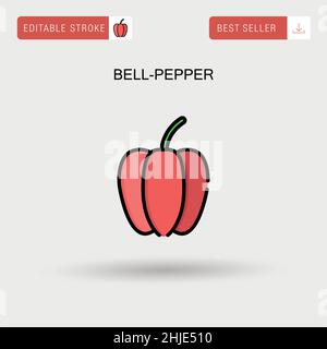 Icona vettoriale semplice di Bell-Pepper. Illustrazione Vettoriale