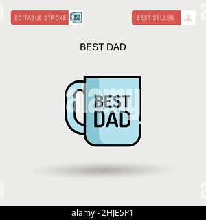 Migliore icona semplice del vettore del papà. Illustrazione Vettoriale