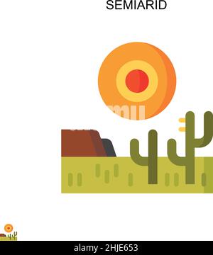 Icona del vettore semplice semiarido. Modello di disegno del simbolo di illustrazione per l'elemento dell'interfaccia utente mobile Web. Illustrazione Vettoriale