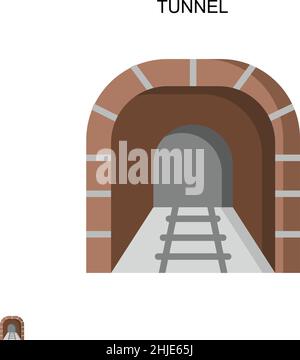 Icona vettore tunnel semplice. Modello di disegno del simbolo di illustrazione per l'elemento dell'interfaccia utente mobile Web. Illustrazione Vettoriale