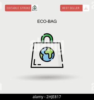 Eco-bag semplice vettore icona. Illustrazione Vettoriale