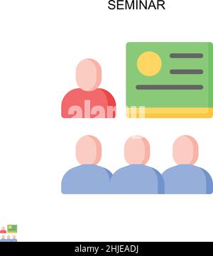 Seminario semplice icona vettoriale. Modello di disegno del simbolo di illustrazione per l'elemento dell'interfaccia utente mobile Web. Illustrazione Vettoriale