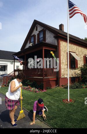 GIORNO DI INDIPENDENZA 4th LUGLIO BRISTOL RI, USA la più ancienne parata aux usa commemorant le jour de l'Independance Foto Stock