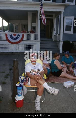 GIORNO DI INDIPENDENZA 4th LUGLIO BRISTOL RI, USA la più ancienne parata aux usa commemorant le jour de l'Independance Foto Stock