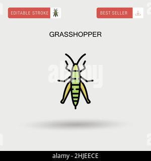 Icona vettore semplice Grasshopper. Illustrazione Vettoriale