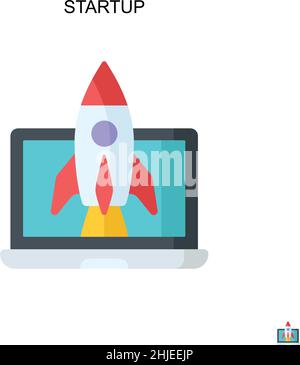 Icona vettore semplice di avvio. Modello di disegno del simbolo di illustrazione per l'elemento dell'interfaccia utente mobile Web. Illustrazione Vettoriale