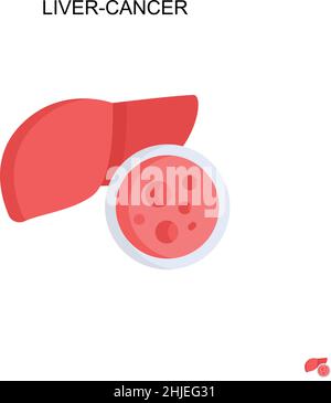 Fegato-cancro semplice icona vettoriale. Modello di disegno del simbolo di illustrazione per l'elemento dell'interfaccia utente mobile Web. Illustrazione Vettoriale