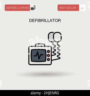Icona vettore semplice del defibrillatore. Illustrazione Vettoriale