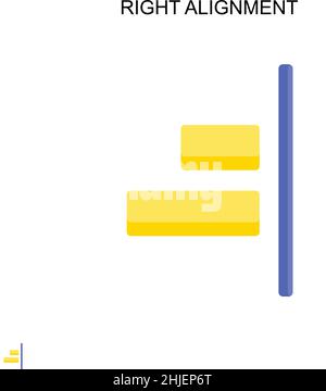 Icona vettore semplice allineamento a destra. Modello di disegno del simbolo di illustrazione per l'elemento dell'interfaccia utente mobile Web. Illustrazione Vettoriale