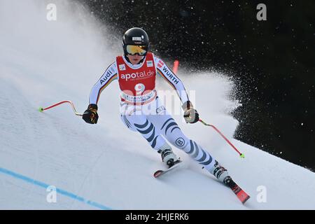 Garmisch Partenkirchen, Germania. 29th Jan 2022. Kira WEIDLE (GER), azione, sci alpino, gara Kandahar 2022, discesa femminile, Ladies' Downhill on January 29th, 2022 in Garmisch Partenkirchen Credit: dpa/Alamy Live News Foto Stock