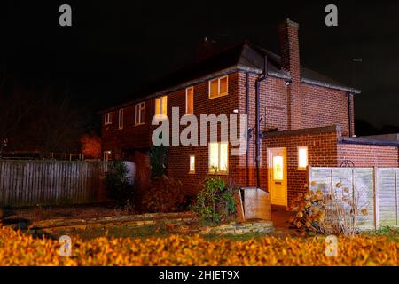 30 East Drive a Pontefract, West Yorkshire, è la sede di uno dei più violenti poltergeisti in Europa e si dice che sia il Mistico Nero di Pontefrac Foto Stock