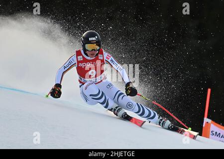 Garmisch Partenkirchen, Germania. 29th Jan 2022. Kira WEIDLE (GER), azione, sci alpino, gara Kandahar 2022, discesa femminile, Ladies' Downhill on January 29th, 2022 in Garmisch Partenkirchen Credit: dpa/Alamy Live News Foto Stock