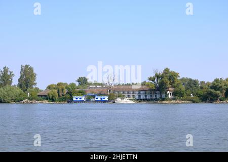 Una località turistica nel Delta del Danubio, il secondo delta fluviale più grande d'Europa Foto Stock