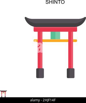 Icona Shinto Simple Vector. Modello di disegno del simbolo di illustrazione per l'elemento dell'interfaccia utente mobile Web. Illustrazione Vettoriale