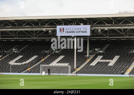 Una vista generale di Craven Cottage davanti a questo pomeriggio Sky Bet Championship fixture Fulham / Blackpool Foto Stock