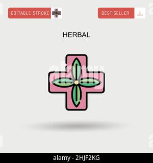 Icona vettoriale semplice a base di erbe. Illustrazione Vettoriale
