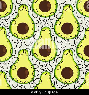 Avocado modello senza cuciture per tessuti e tessuti e confezionamento e regali e carte e biancheria Foto Stock