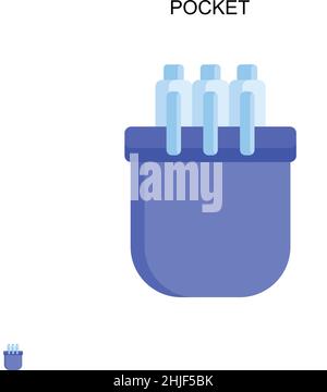 Icona vettoriale tascabile semplice. Modello di disegno del simbolo di illustrazione per l'elemento dell'interfaccia utente mobile Web. Illustrazione Vettoriale